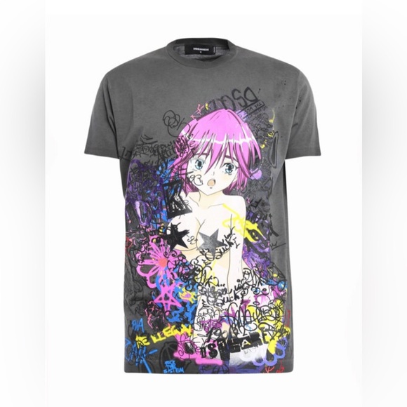 DSQUARED2 F/W 2016 P*RN Manga Gray Shirt T-Shirt Size XL Punk Anime - Picture 3 of 11